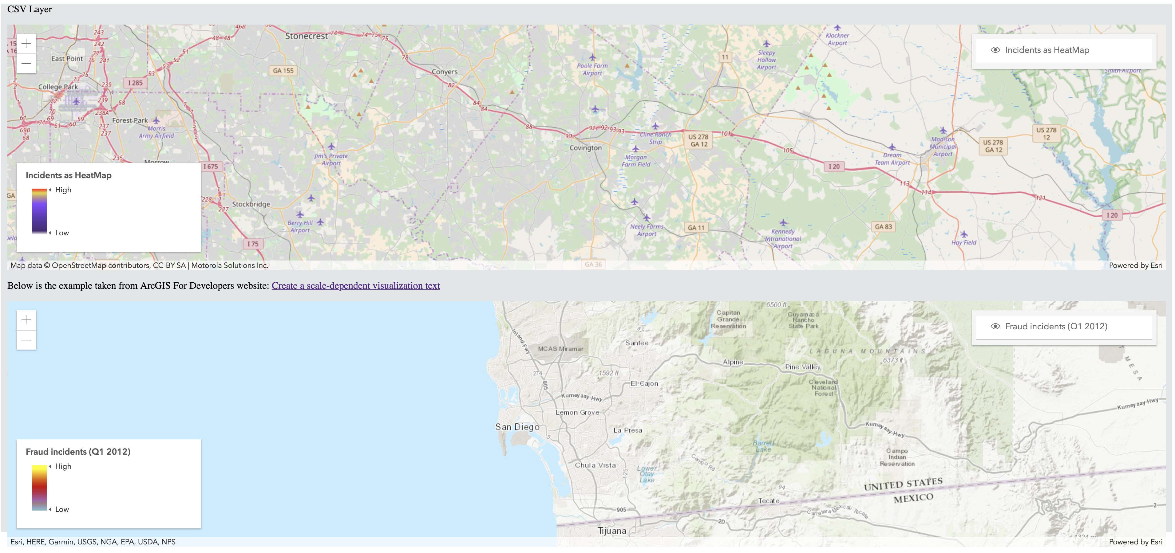 No heatmap on launching the website. Data base been provided using http://localhost:3000/api/arcgis/v1/incidents.csv